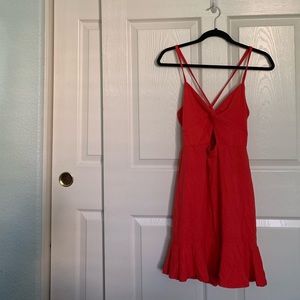 Red fit and flare mini dress